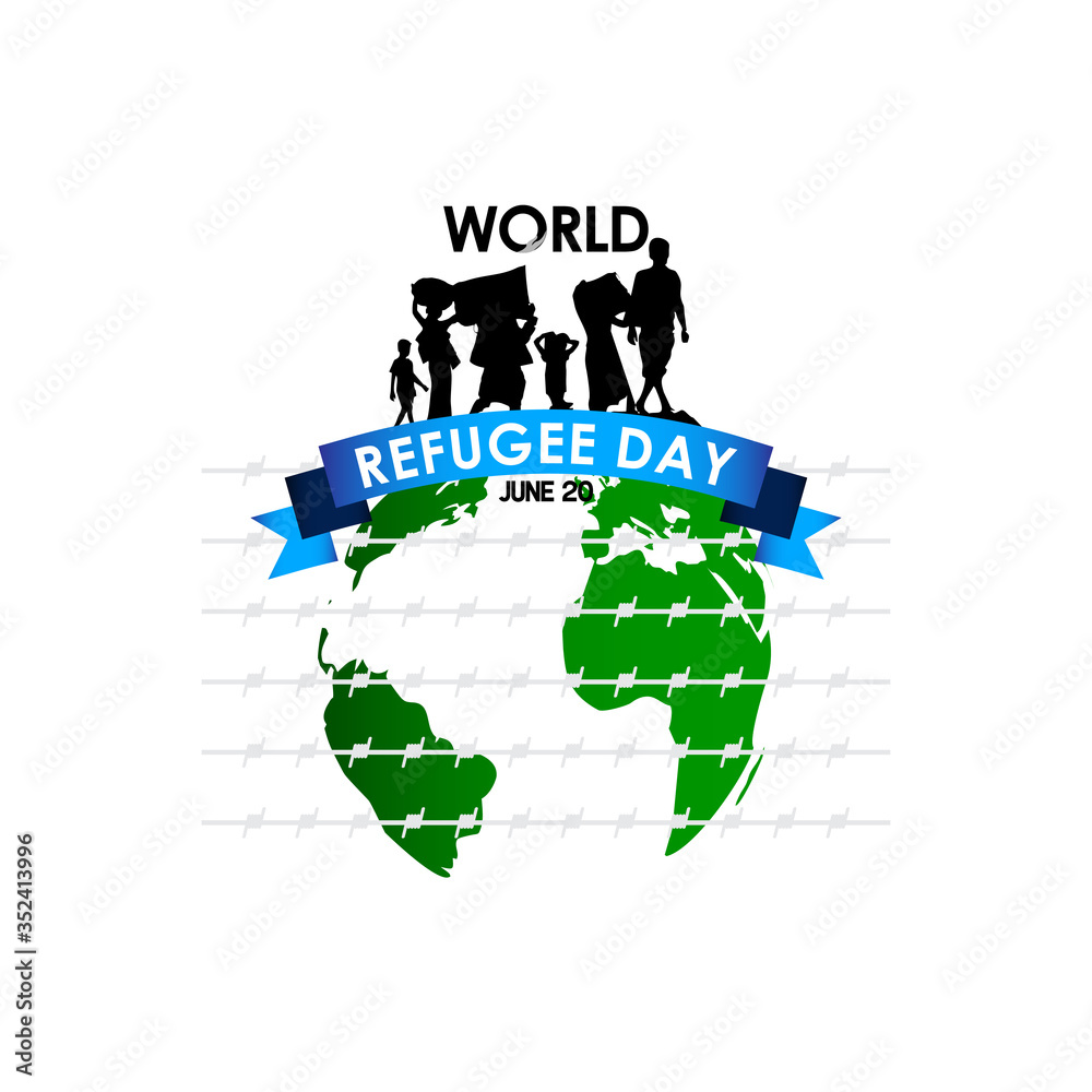 Obraz premium World Refugee Vector Design For Banner Print and International Moment Background