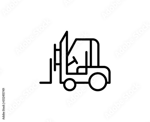 Forklift line icon