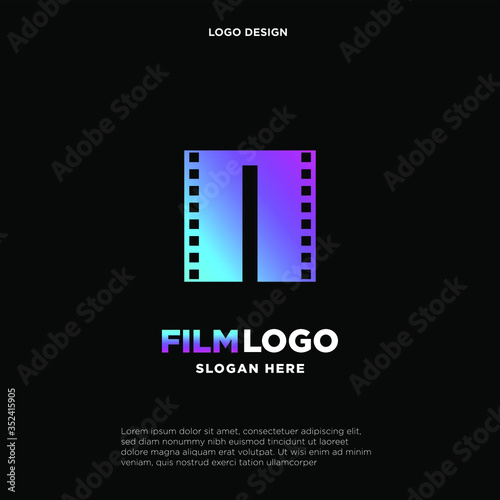 Letter C initial logo for Cinema film and videography design template