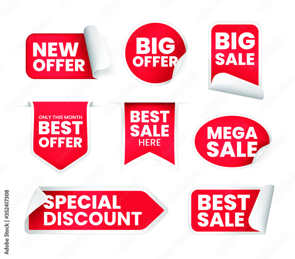 Set of High Quality Realistic Labels on White Background . Isolated Vector Elements Set of High Quality Realistic Labels on White Background . Isolated Vector Elements