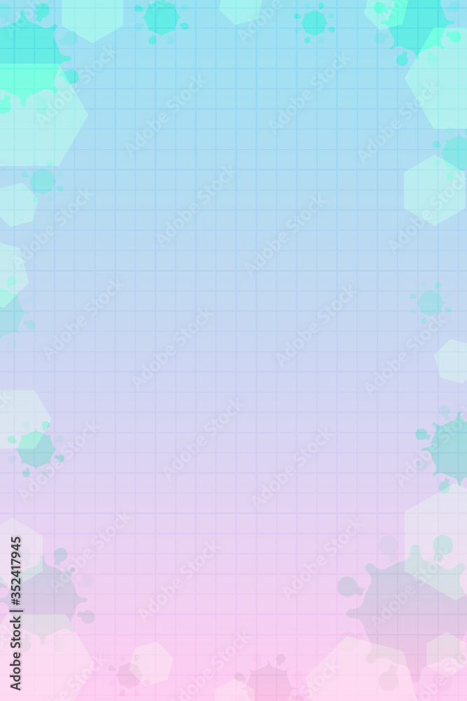 Pink and blue coronavirus framed background vector Pink and blue coronavirus framed background vector