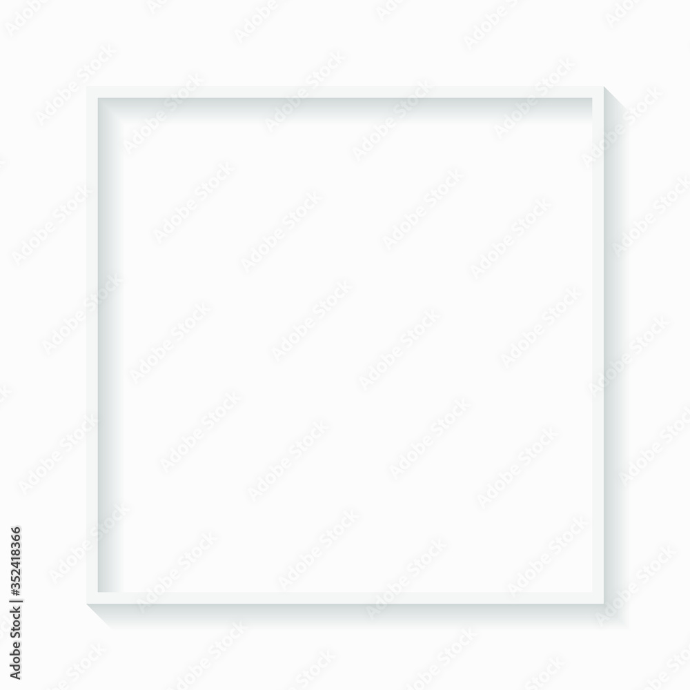 Square white frame background template vector