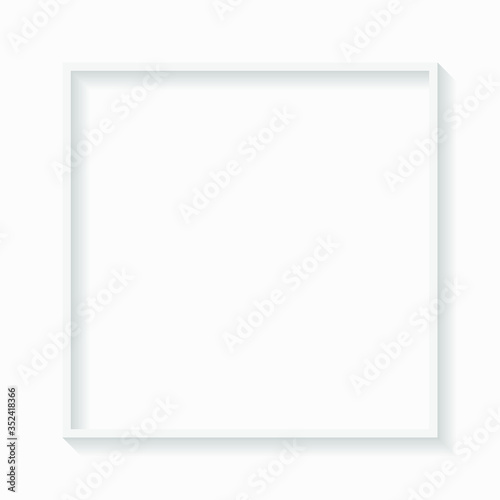 Square white frame background template vector