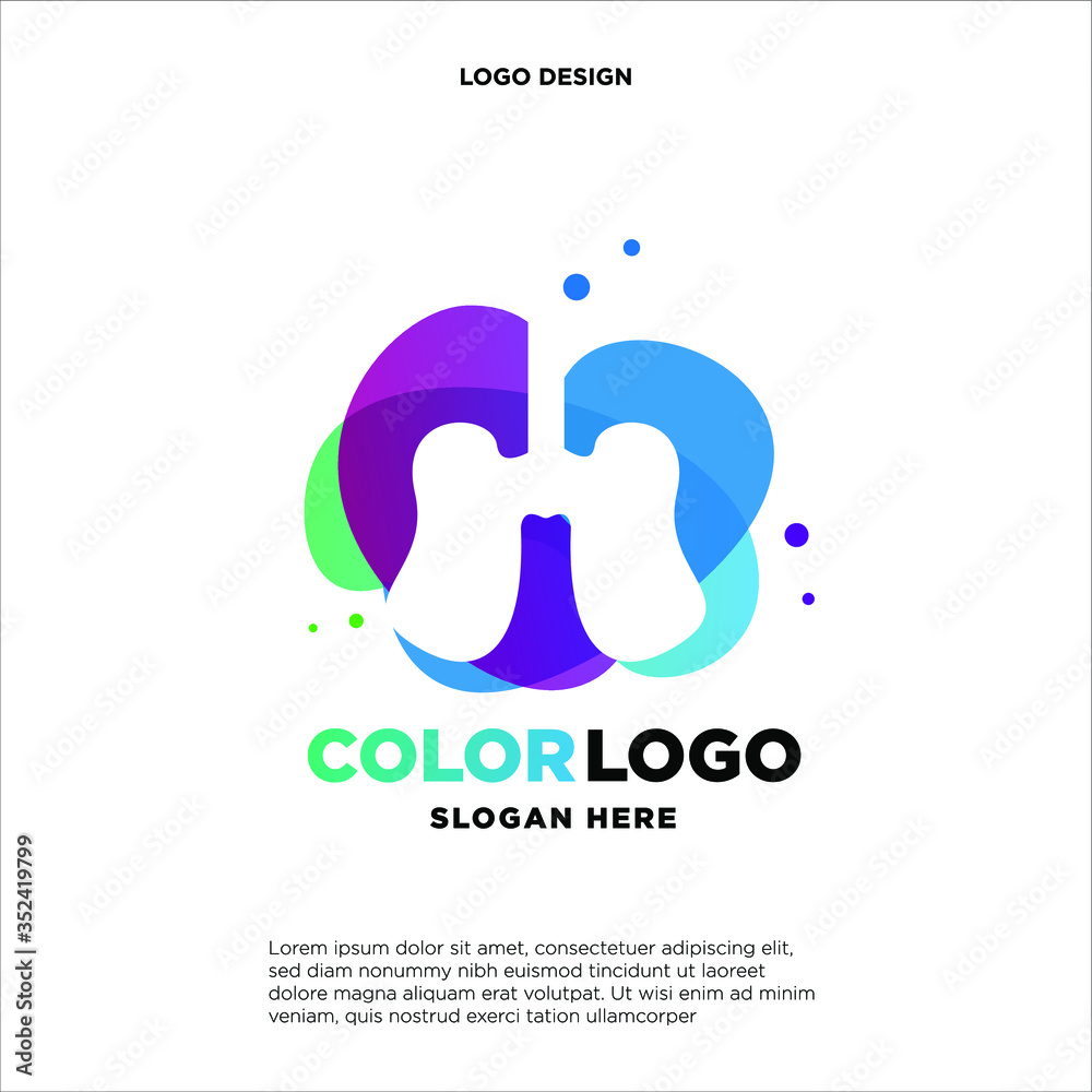 Abstract Lungs logo designs concept vector, Colorful hospital logo designs