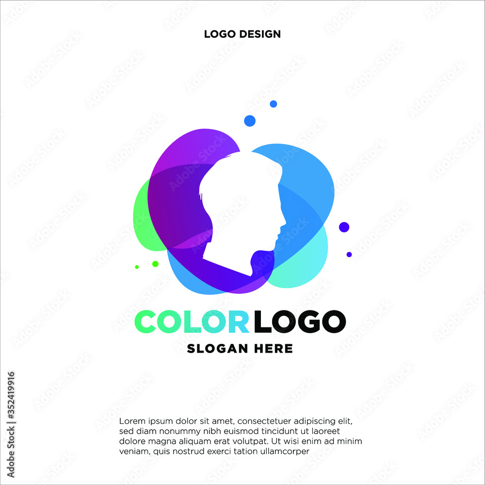 Abstract head logo designs concept vector, Colorful hospital logo designs