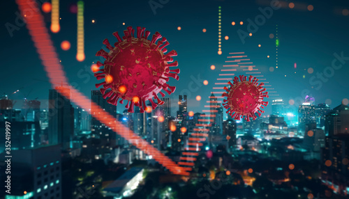 Covid-19 virus outbreak affect economic concept