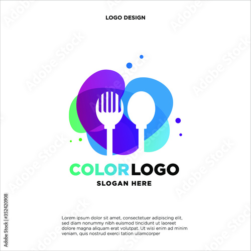 Abstract food logo designs concept vector, Colorful restaurant logo designs