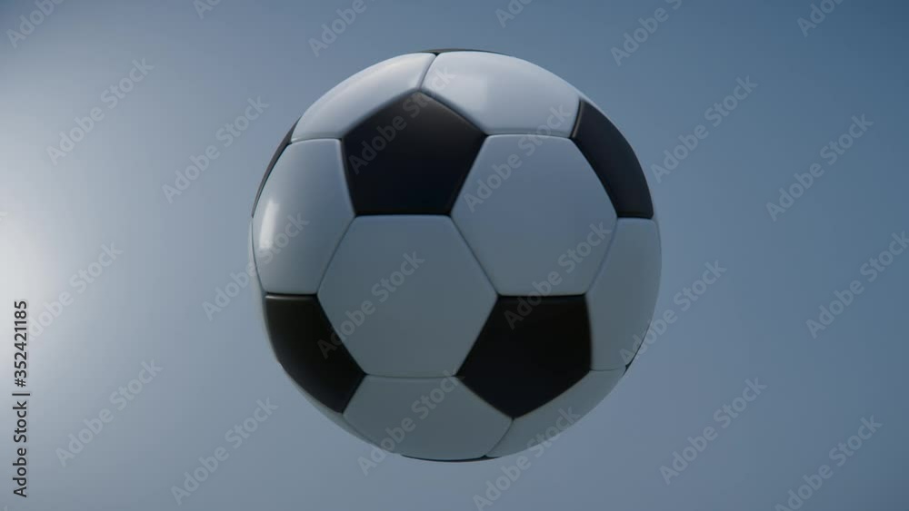 Loop of soccerball rotating bright background Loop of soccerball rotating bright background