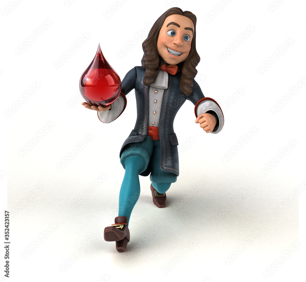 3D Illustration of a cartoon man in historical baroque costume 3D Illustration of a cartoon man in historical baroque costume