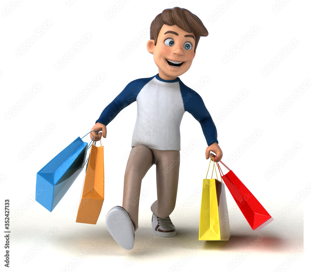 3D cartoon character fun teenager 3D cartoon character fun teenager