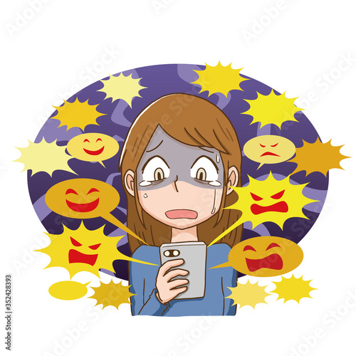 SNS　誹謗　中傷　女性　ショック