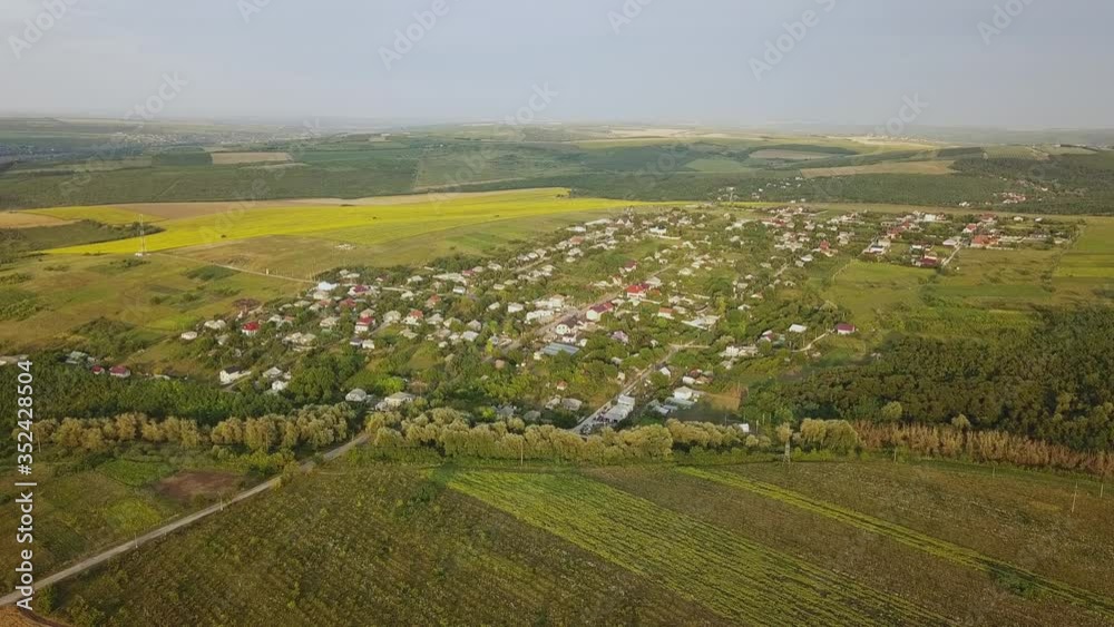 Flight over small village in Moldova republic of. 4k aerial footage. Flight over small village in Moldova republic of. 4k aerial footage.