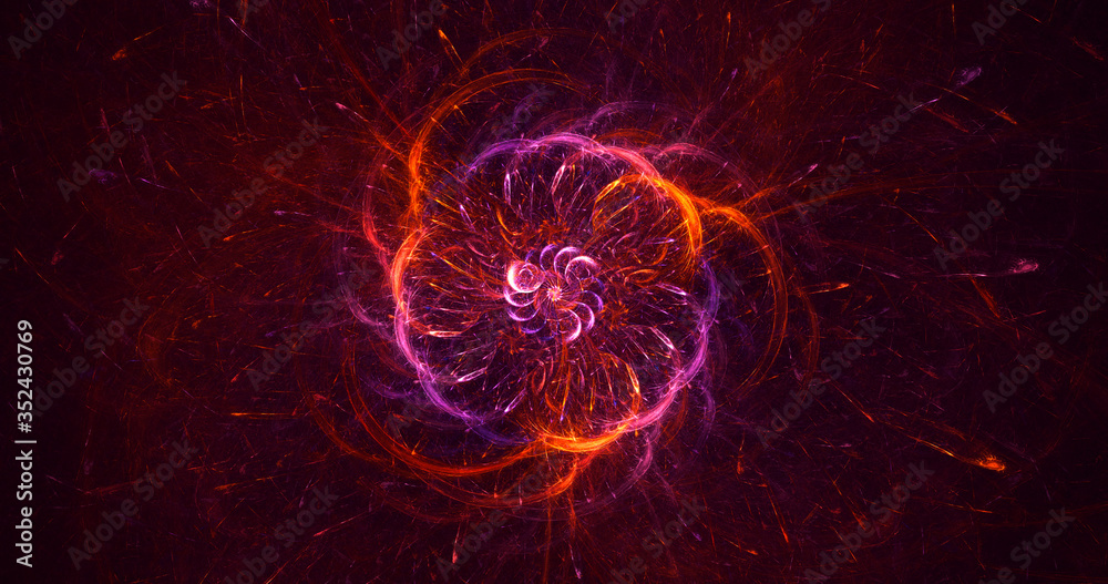 3D rendering abstract red fractal light background 3D rendering abstract red fractal light background