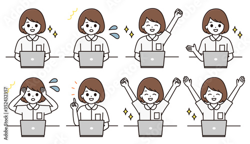 看護師 パソコン イラスト セット