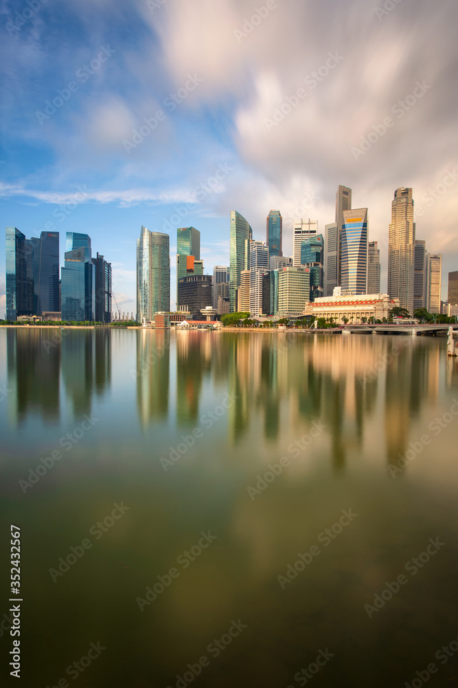 Singapore skyline at sunset time in Singapore city