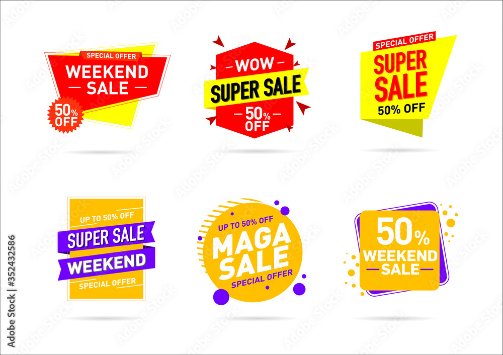 SUPER Sale, special offer, tag design template, speech bubble banner, app icon, vector illustration