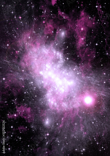 galaxy in a free space. 3D rendering