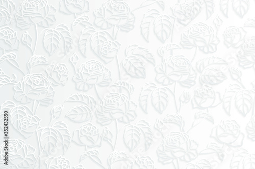 Silver floral pattern background vector