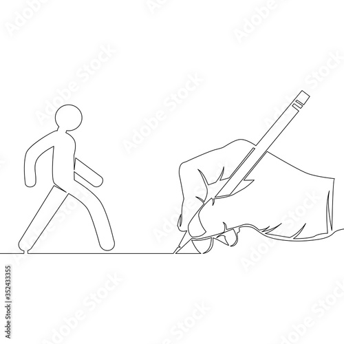 Continuous line drawing animation designer concept