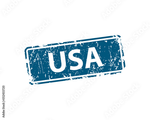 USA stamp vector texture. Rubber cliche imprint. Web or print design element for sign, sticker, label.