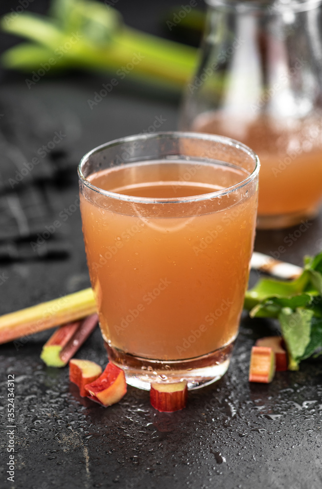 Fresh made Rhubarb Juice (close up; selective focus) Fresh made Rhubarb Juice (close up; selective focus)