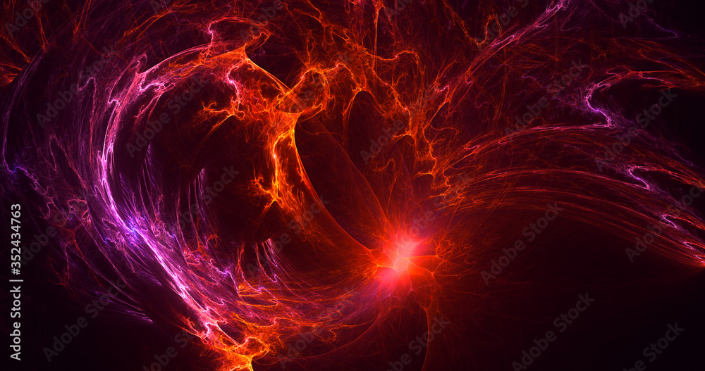 3D rendering abstract red fractal light background 3D rendering abstract red fractal light background
