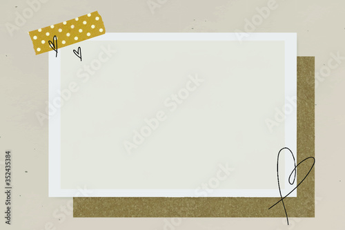 Blank collage photo frame template vector