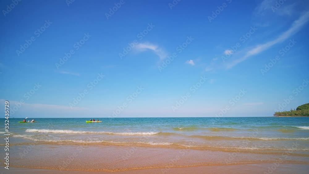 Tropical beach in Thailand, Beautiful beach waves with blue sky. Tropical beach in Thailand, Beautiful beach waves with blue sky.