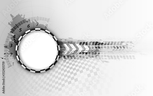 Speed motion background with fast speedometer car. Racing velocity background.