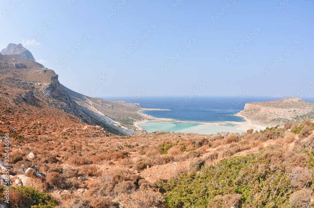 Balos lagoon in Crete island Greece