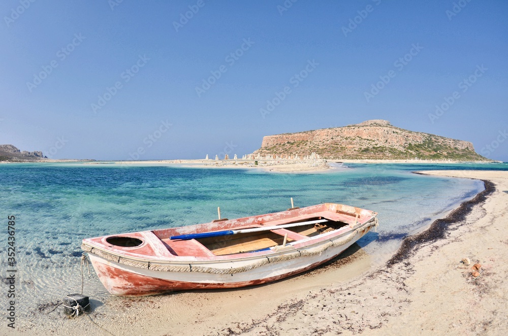 Balos lagoon in Crete island Greece