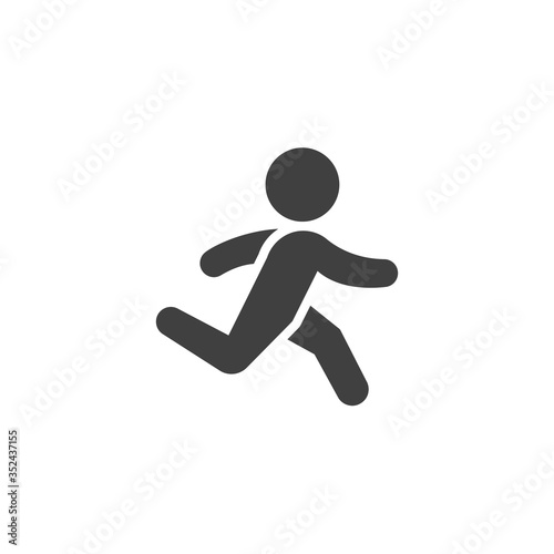 Running exercise vector icon. filled flat sign for mobile concept and web design. Runner man glyph icon. Symbol, logo illustration. Vector graphics