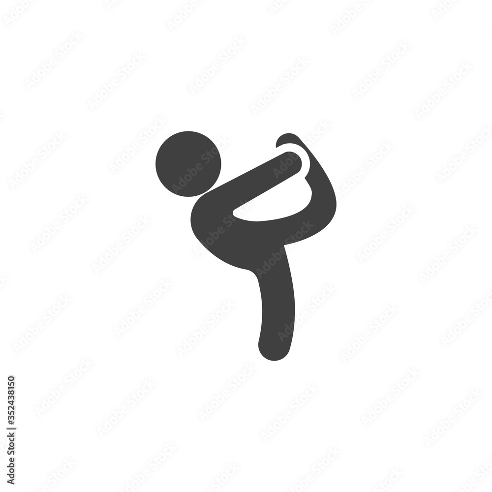 Man stretching leg vector icon. filled flat sign for mobile concept and web design. Stretching, aerobic exercise glyph icon. Symbol, logo illustration. Vector graphics Man stretching leg vector icon. filled flat sign for mobile concept and web design. Stretching, aerobic exercise glyph icon. Symbol, logo illustration. Vector graphics