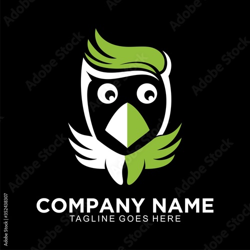 Bird cartoon and maskot for icon and logo template photo