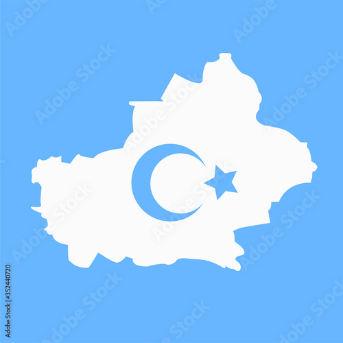 Free Uyghur the symbol of humanity and solidarity. -Vector