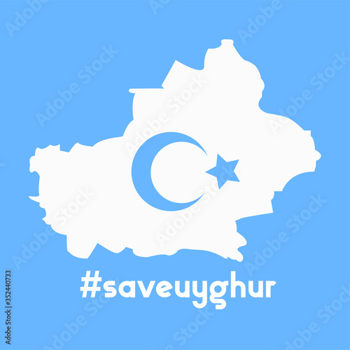 Free Uyghur the symbol of humanity and solidarity. -Vector