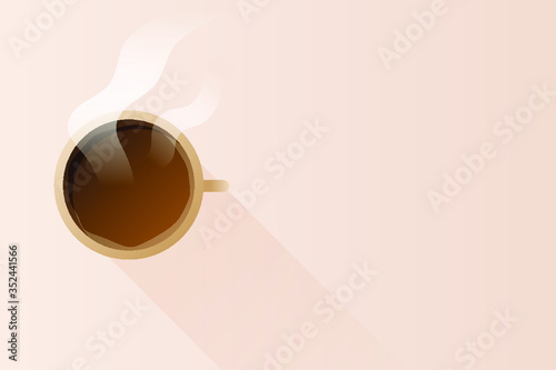 Coffee cup on beige background template vector