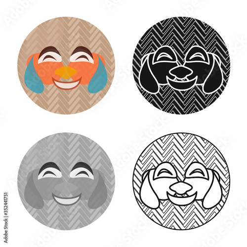 Vector design of mask and vietnamese sign. Collection of mask and art stock vector illustration.