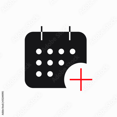 Сalendar with plus line vector minimalistic icon. Date symbol. Appointment day icon for web design. Modern flat organizer icon for app design. Business meeting sign minimal flat linear icons