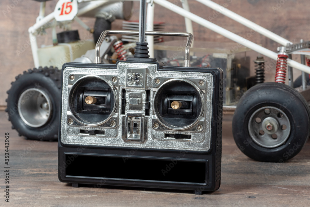Fototapeta premium control panel and RC buggy model