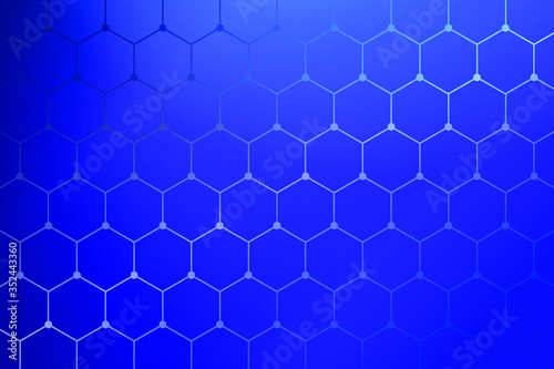 Geometrical honeycomb patterned blue background vector