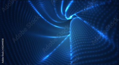 vector blue glowing data stream in virtual space