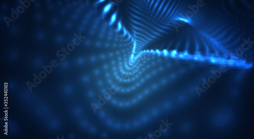 vector blue glowing data stream in virtual space