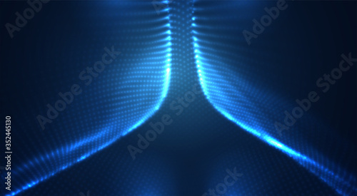 vector blue glowing data stream in virtual space