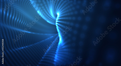 vector blue glowing data stream in virtual space