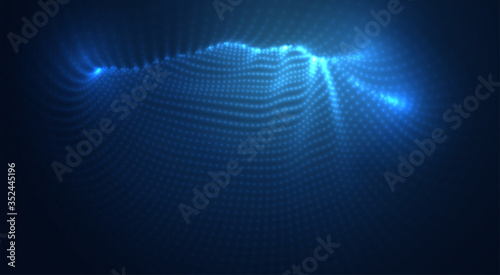 vector blue glowing data stream in virtual space