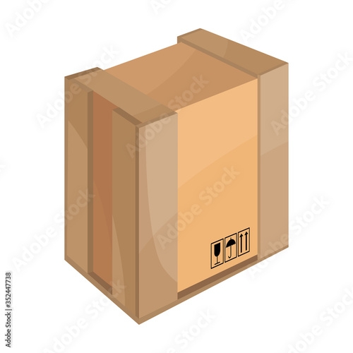 Box vector icon.Cartoon vector icon isolated on white background box.