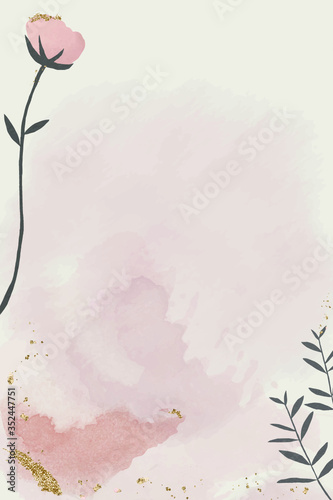 Watercolor paper with floral design vector