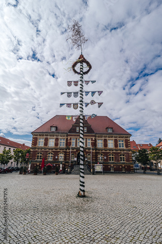 Calau - Kalawa, Germany - 06.07.19. The municipal house on the main square of Calau - Kalawa, Germany. photo