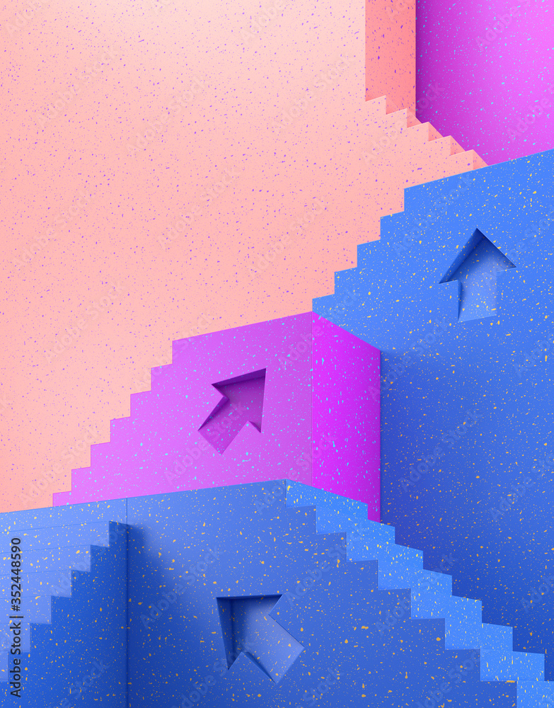 Set of colorful stairs. Growth ladder concept. Stock Illustration ...